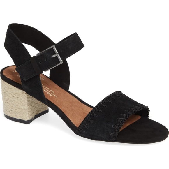 Toms Shoes - Toms Rosa Black Strappy Block Sandal